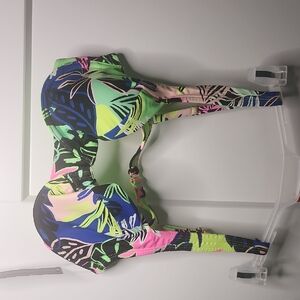 No Boundaries Multicolor Tropical Bikini Top